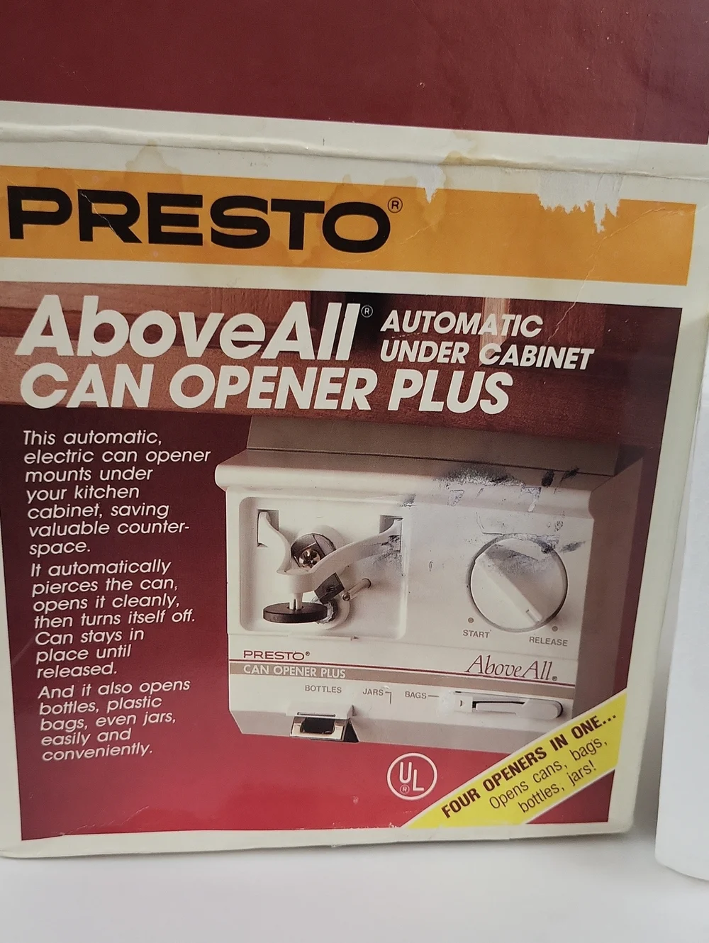 NEW Presto AboveAll Under Cabinet Automatic Can Opener Plus 05600 Open Box